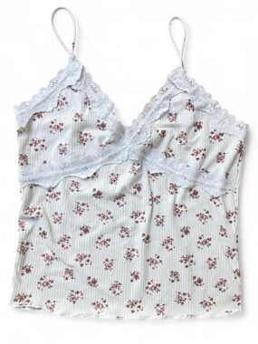 Wild Love white floral lace cami top Size XL cottagecore lacy y2k coquette